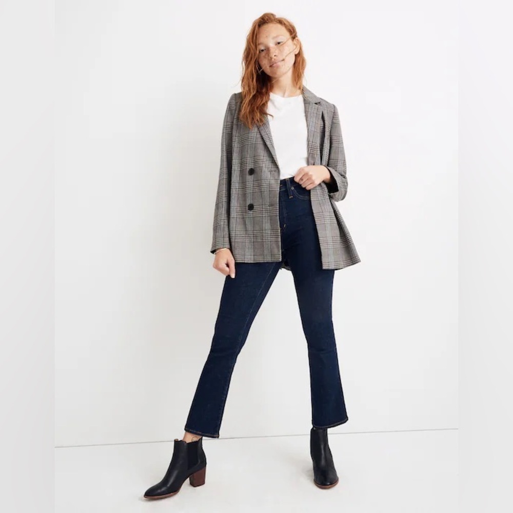 Madewell Caldwell Double-Breasted Blazer in Menswear Plaid size XS